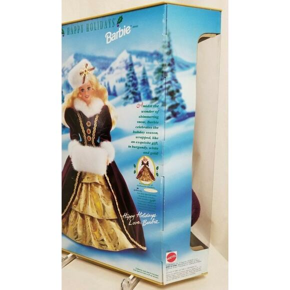 VTG 1996 Holidays SPECIAL EDITION Barbie Doll 15646 Red Gold Faux Fur Trim Hat - Picture 6 of 12